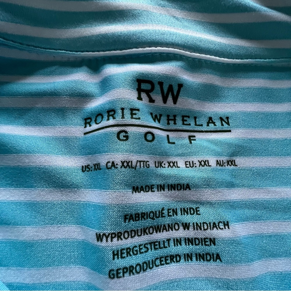⛳️RW-RORIE WHELAN Golf Polo Blue & White Stripes XXL ⛳️ - Picture 2 of 6